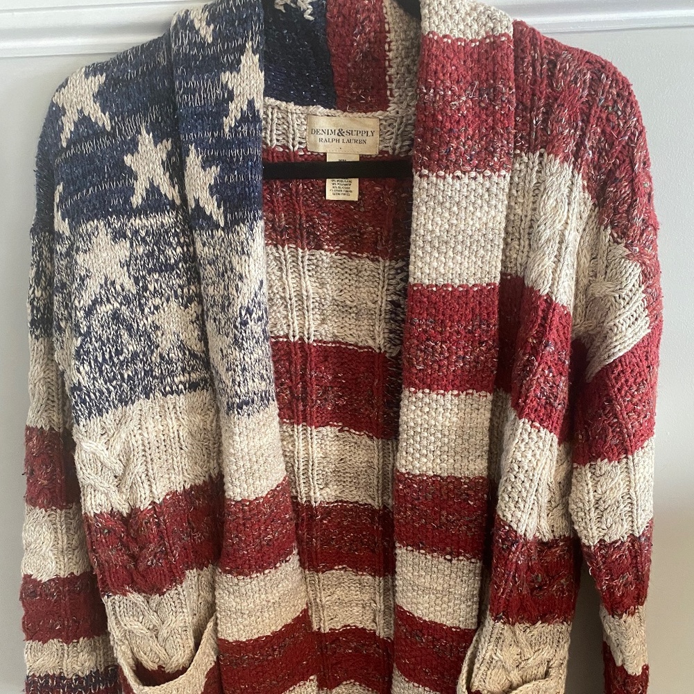UNIQUE American Flag Cardigan